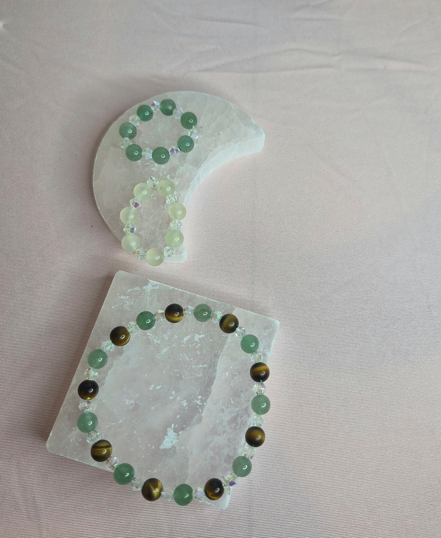 TIGERS EYE & GREEN AVENTURINE BRACELET- JEMZI LONDON