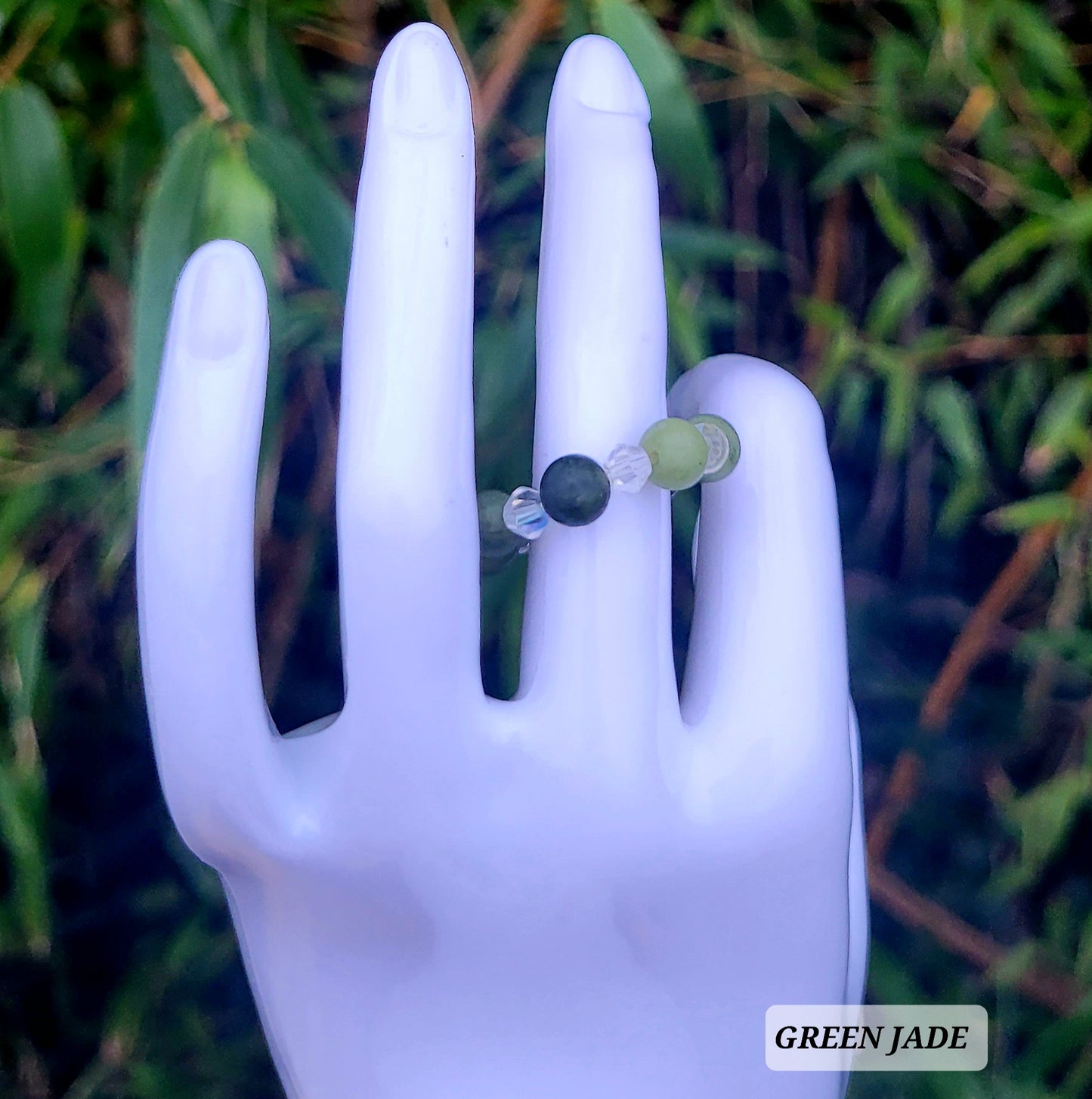 GREEN JADE RING - JEMZI LONDON