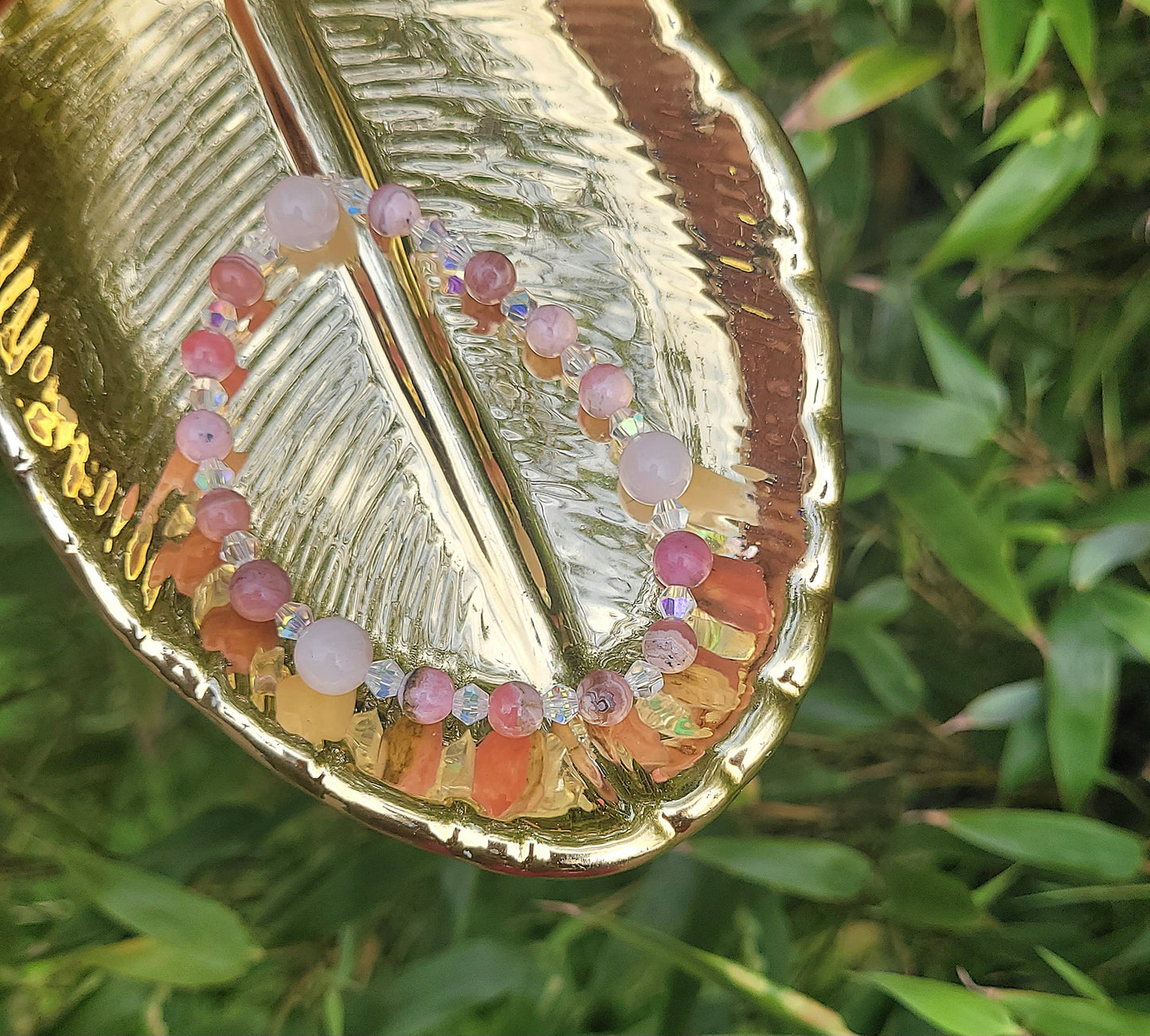 RHODOCHROSITE & PINK OPAL BRACELET- JEMZI LONDON