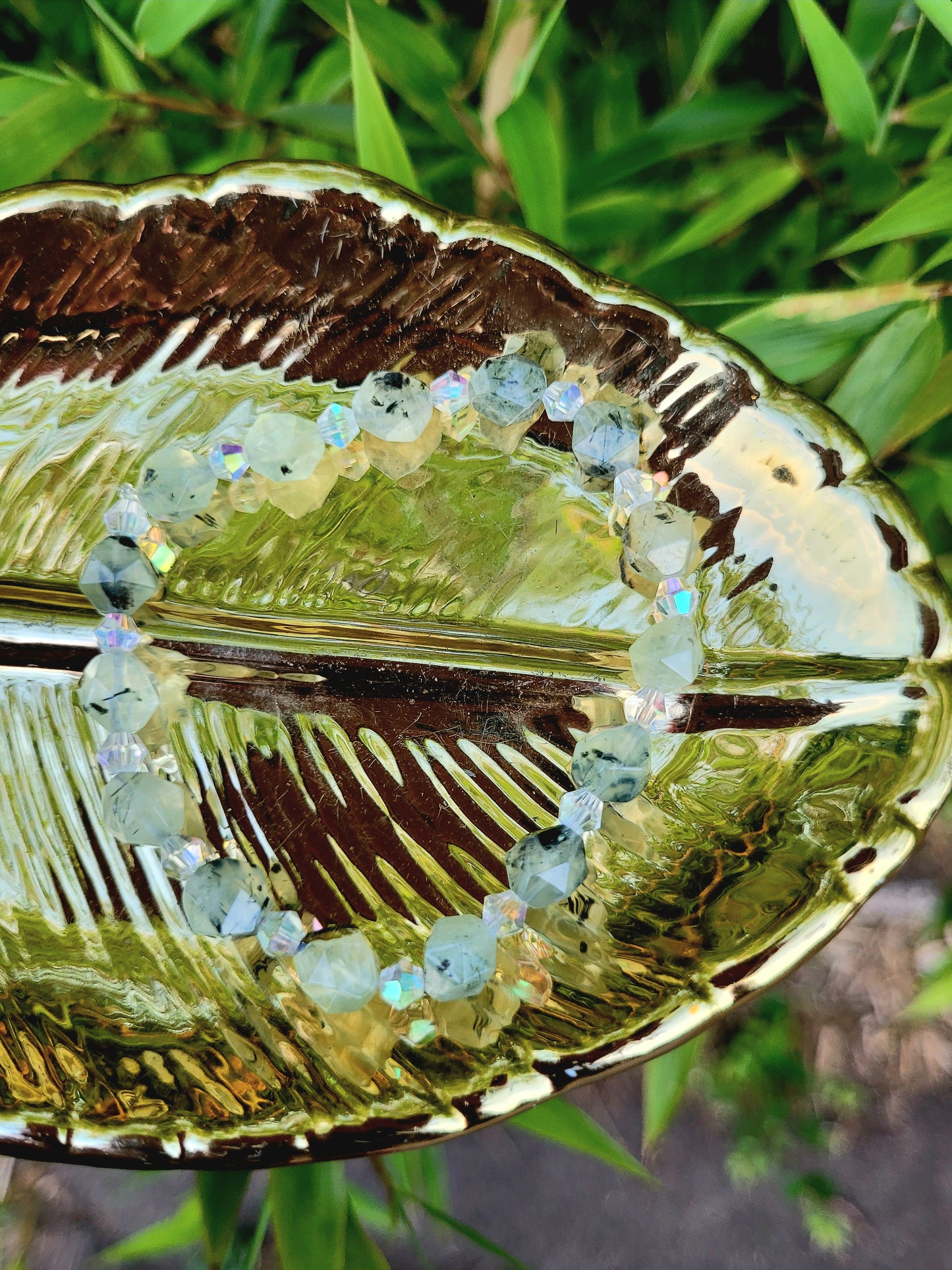 PREHNITE DIAMOND CUT BRACELET- JEMZI LONDON