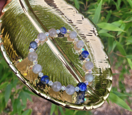 LABRADORITE & LAPIS LAZULI BRACELET- JEMZI LONDON