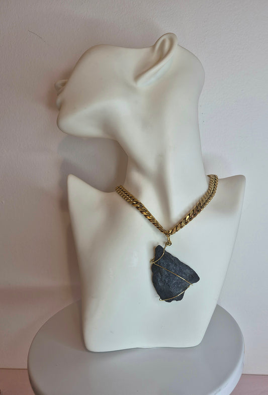 SHUNGITE NECKLACE- JEMZI LONDON
