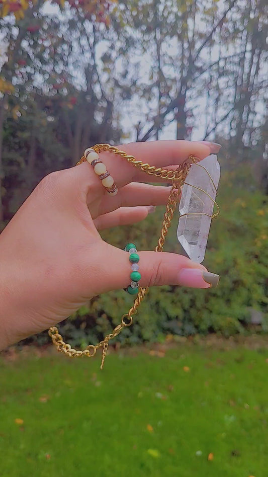 CLEAR QUARTZ CHOKER 18K GOLD