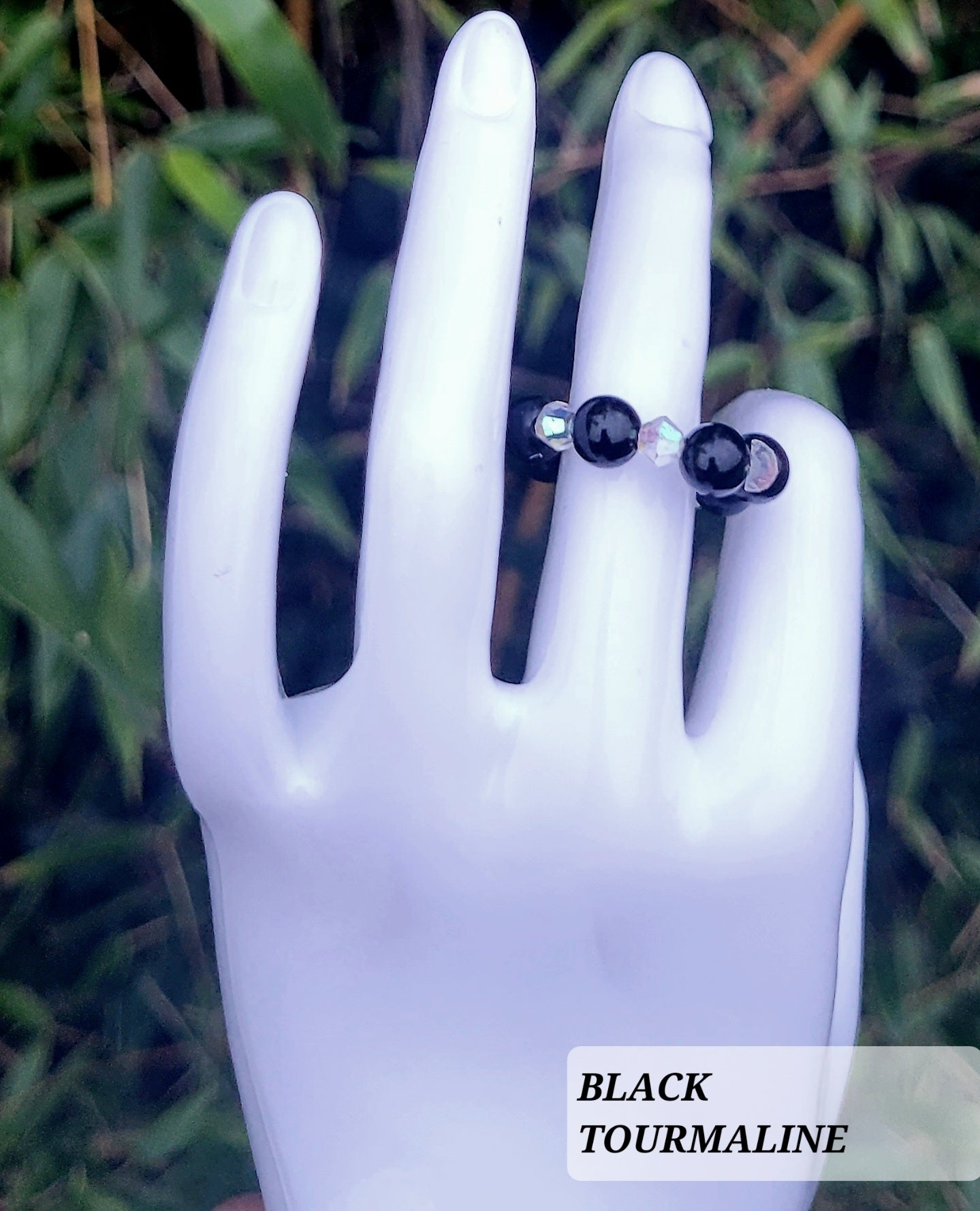 BLACK TOURMALINE RING - JEMZI LONDON